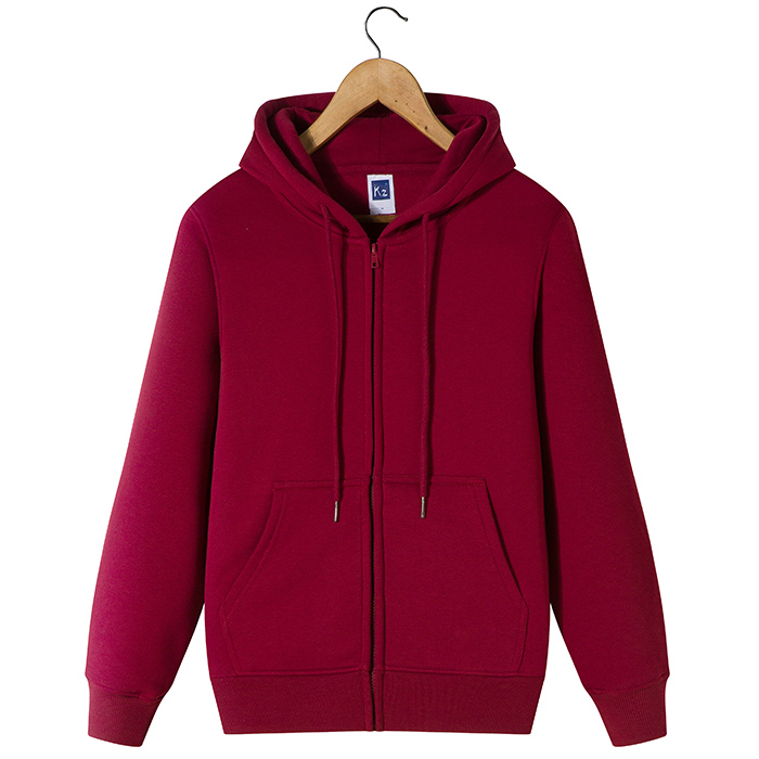 J-18 拉鍊帶絨連帽衛衣 (360g) - each印服裝訂造專門店