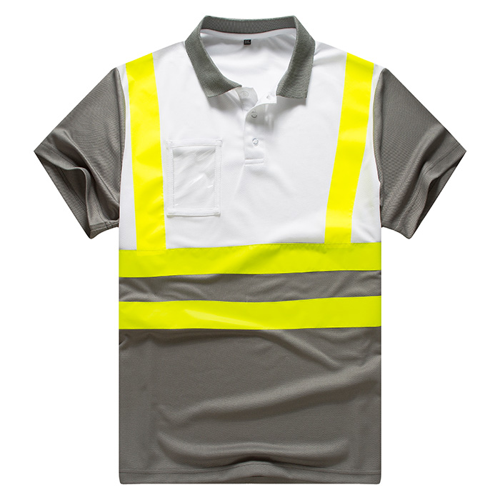 PT-12 Yellow Reflective Tape Polo (Short-sleeved) - each印服裝訂造專門店